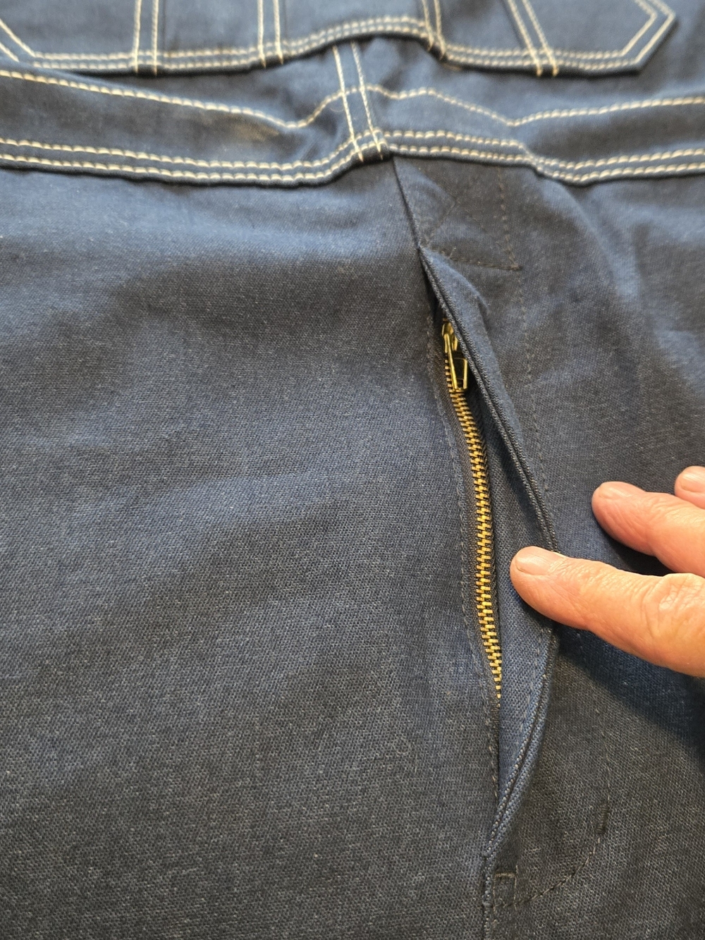 liberty Dark Blue Denim Relaxed Men's Overalls with Green Trim NWTAGS, 08/2014 - Picture 15 of 15